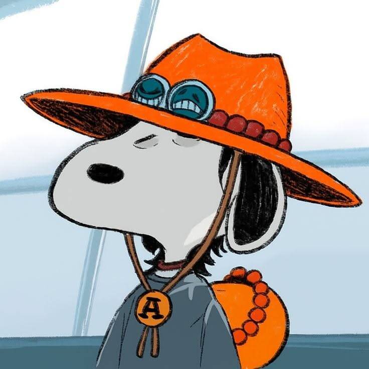 One Piece pfp Profile Picture Snoopy as Luffy with Straw Hat