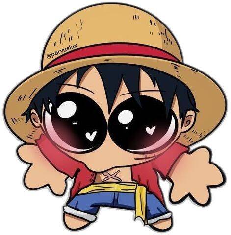 One Piece pfp Profile Picture Chibi Luffy with Straw Hat