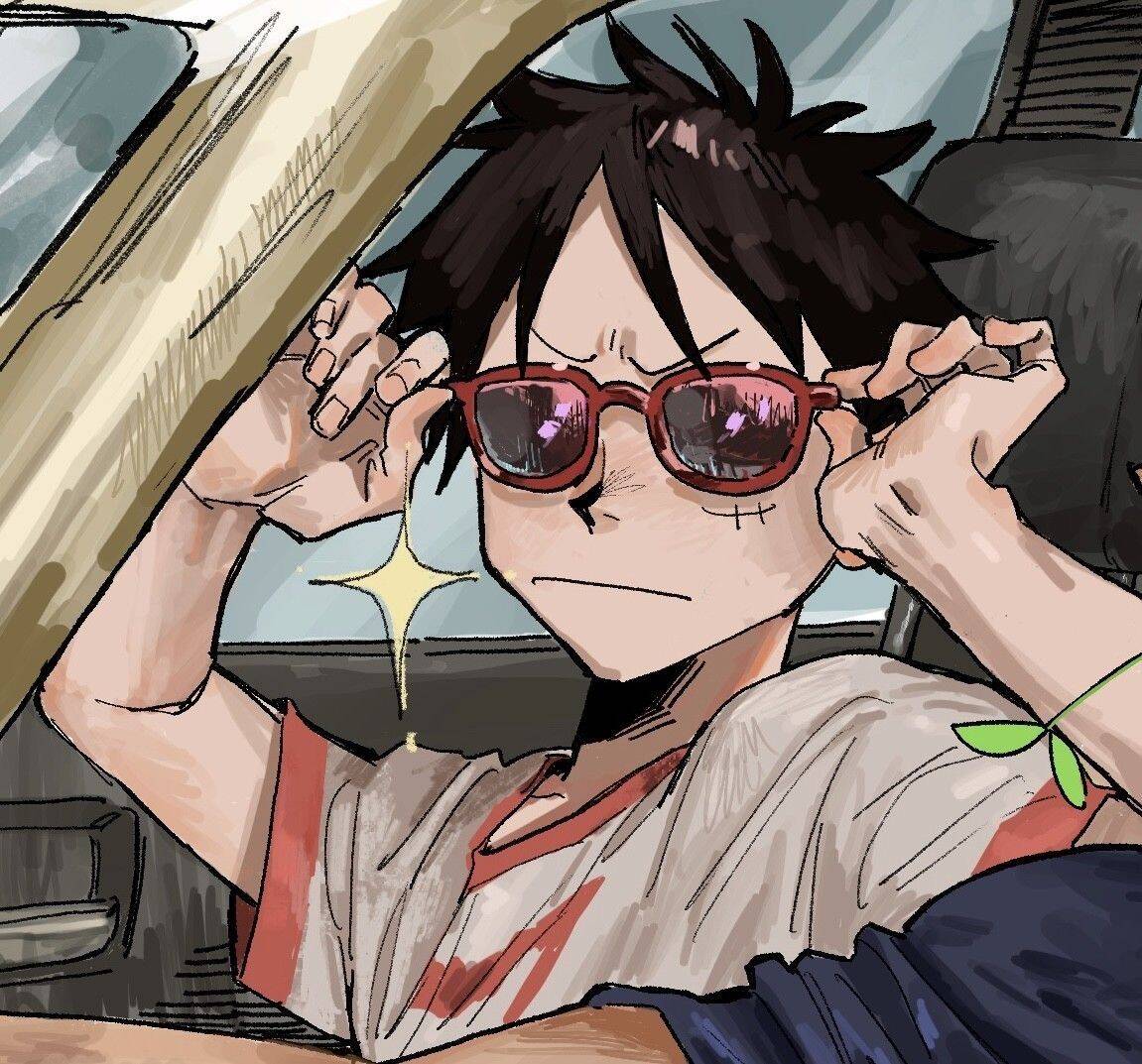 One Piece pfp Profile Picture Luffy Cool Sunglasses
