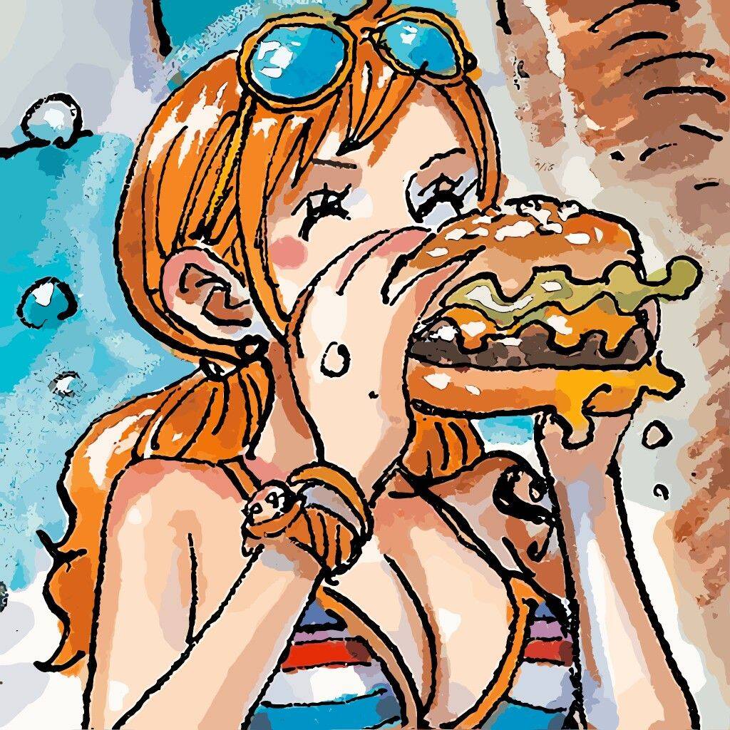 One Piece pfp Profile Picture Nami Eating Burger
