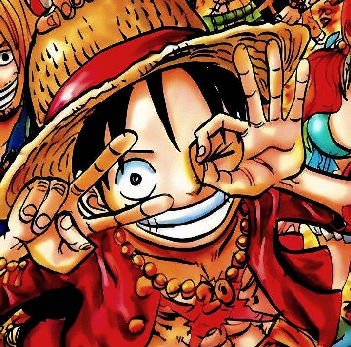 Luffy pfp Profile Picture Peace Sign Straw Hat