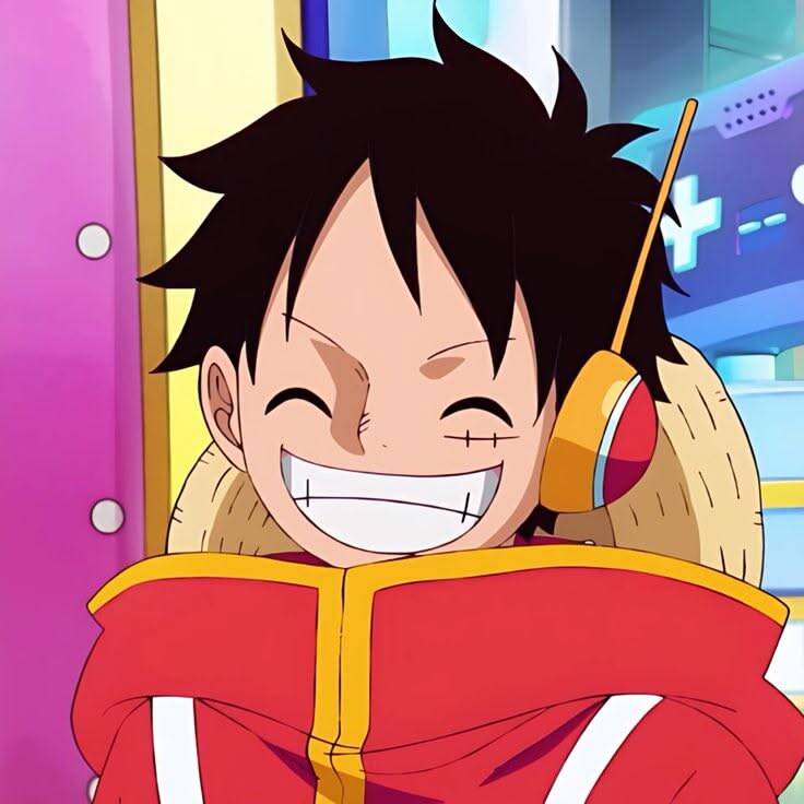 Luffy pfp Profile Picture Smiling Red Jacket