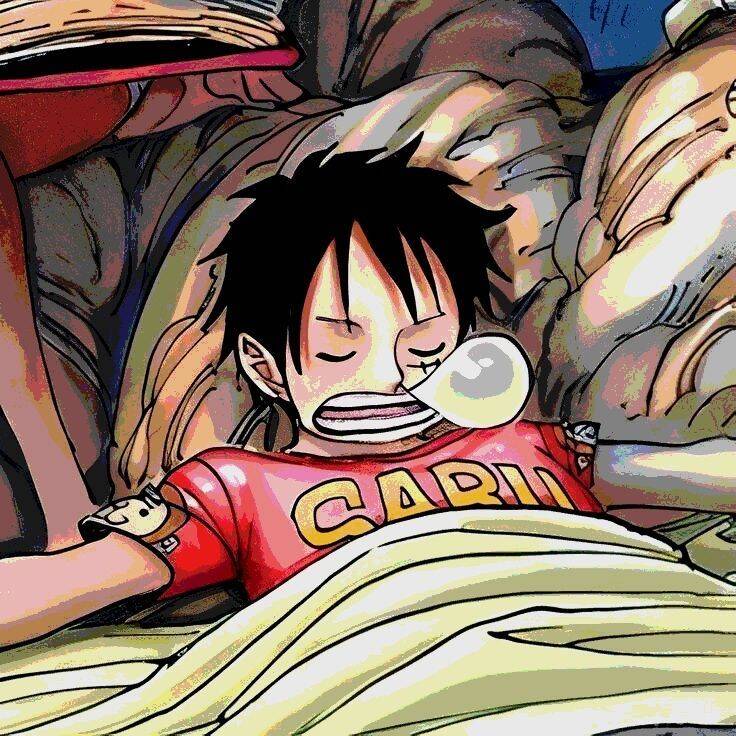 Sleeping Luffy pfp Profile Picture with Bubble