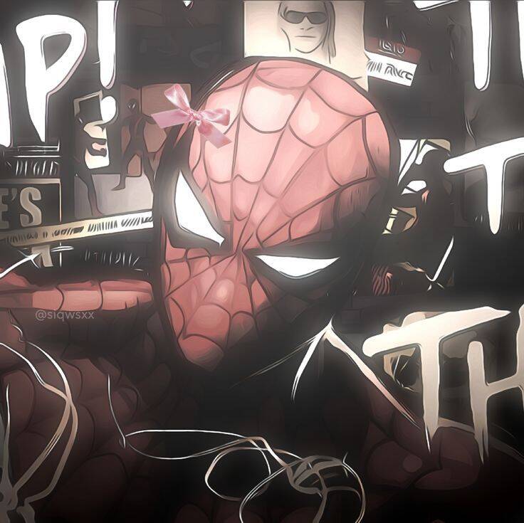 Spider Man pfp Profile Picture with Cute Bow and Mask