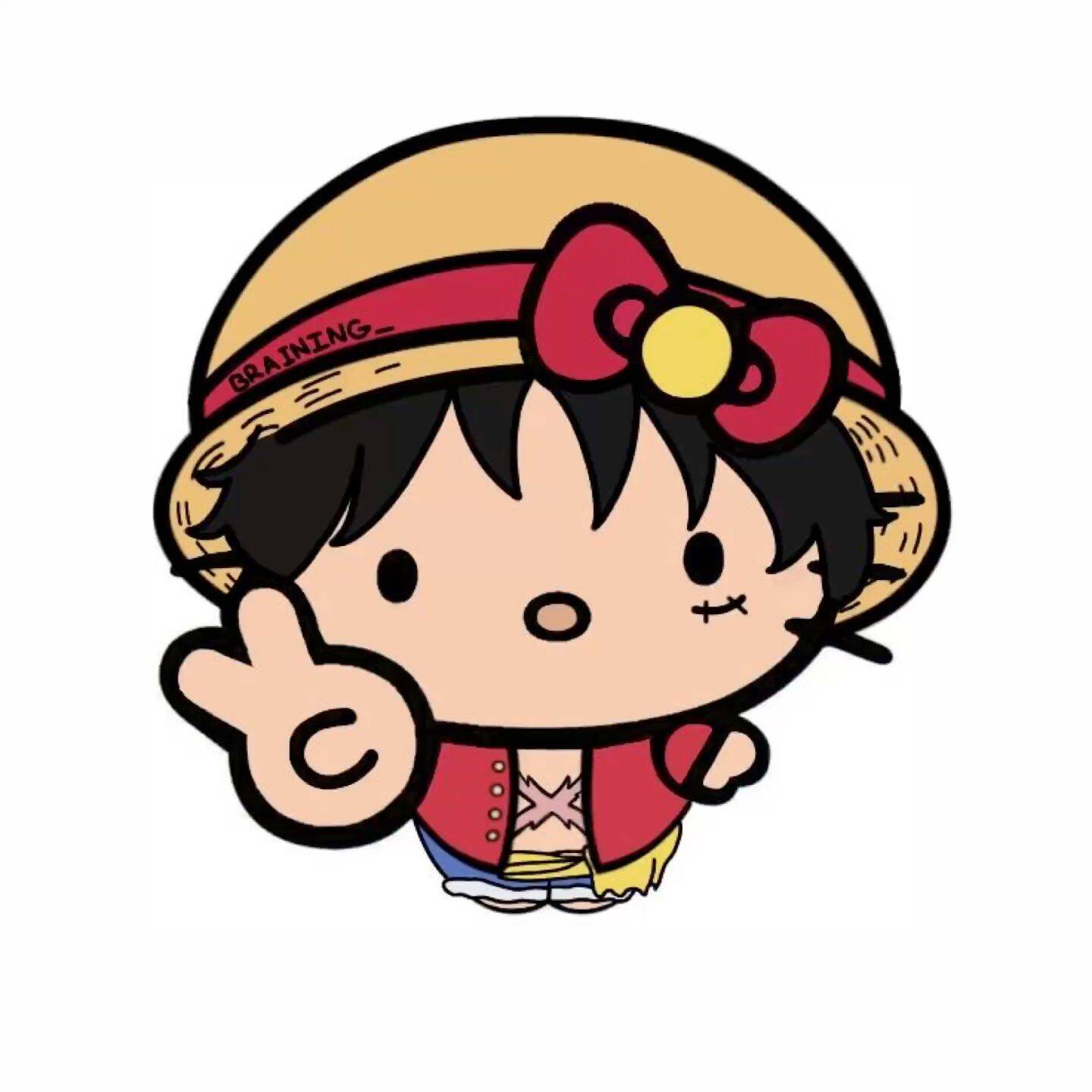 One Piece pfp Profile Picture Cute Luffy with Bow