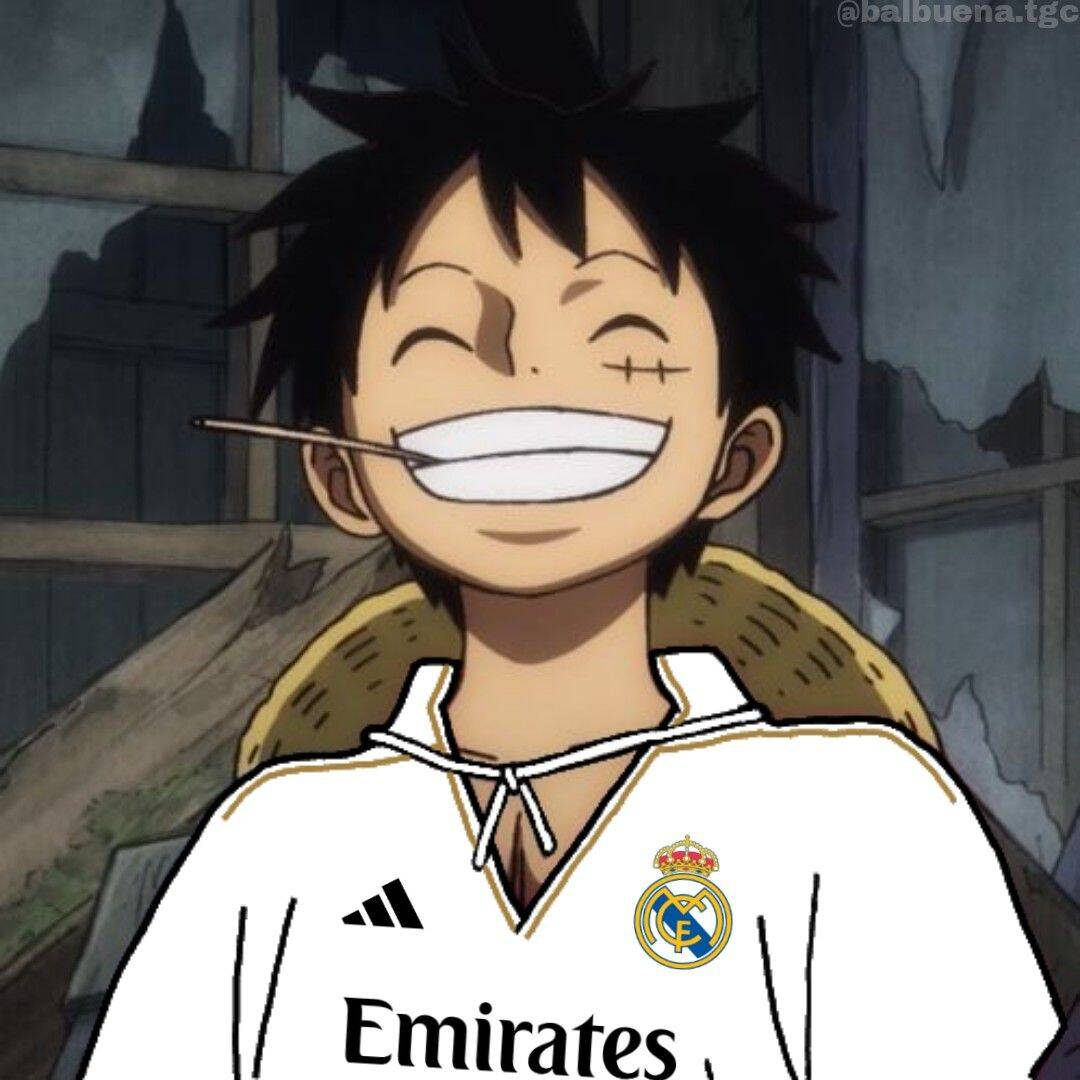 Luffy pfp Profile Picture Smiling with Real Madrid Jersey