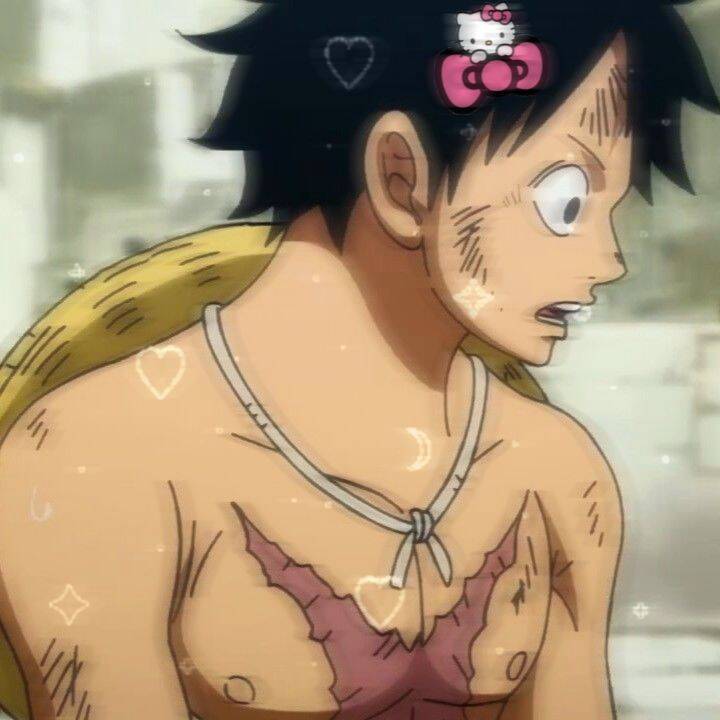 One Piece pfp Profile Picture Luffy with Heart Stickers