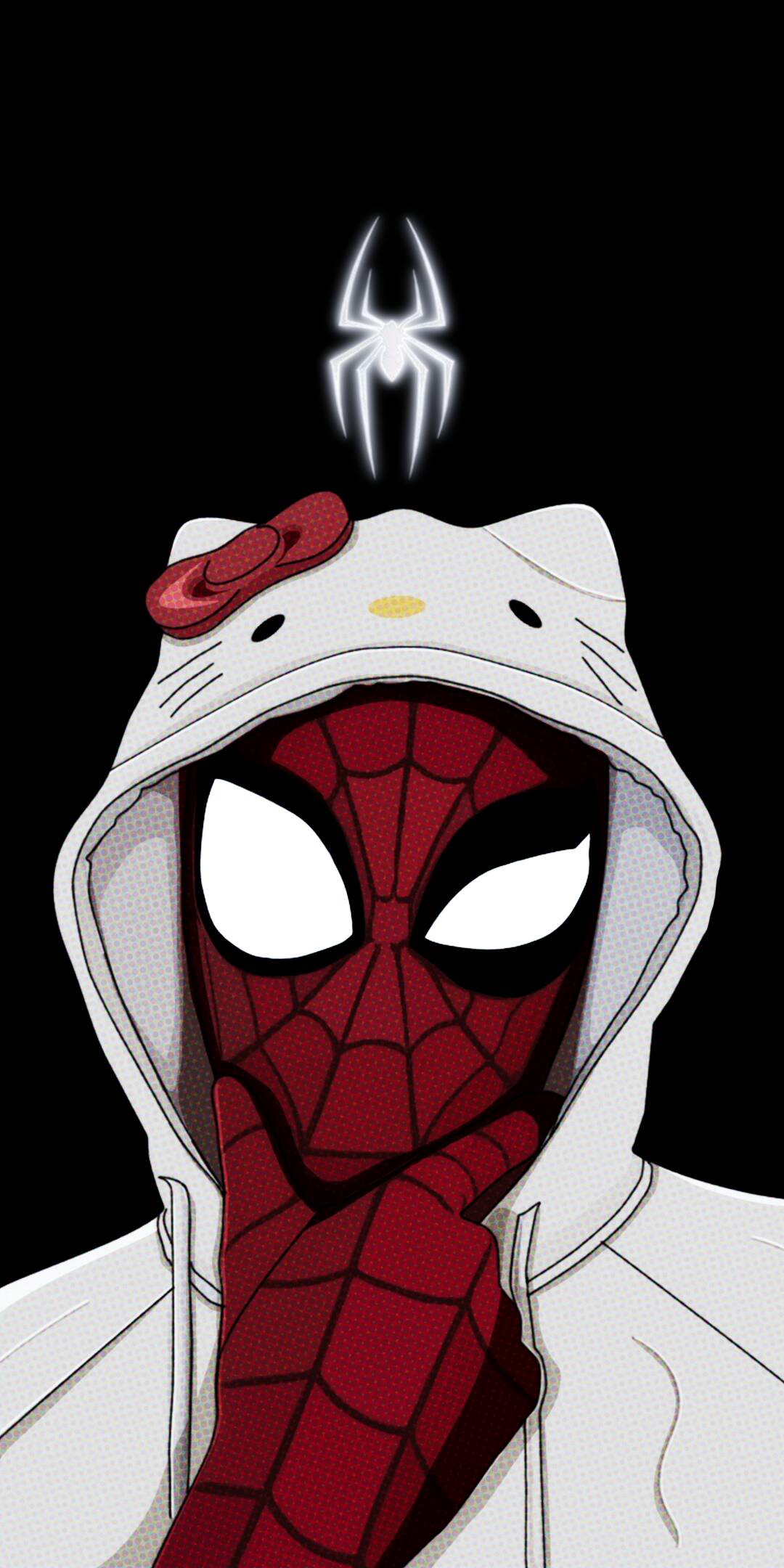 Spider Man pfp Profile Picture in Cute Hello Kitty Hoodie