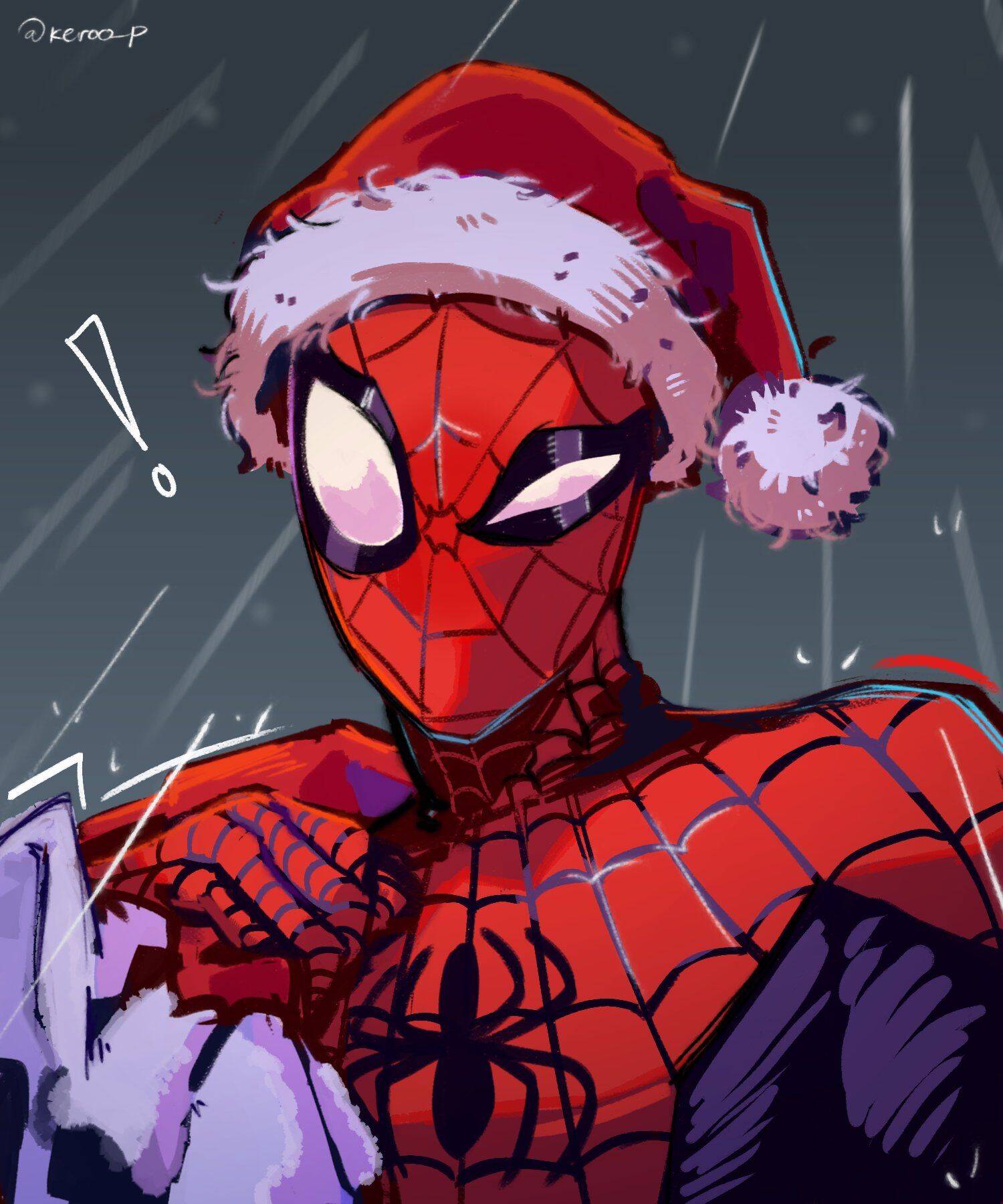 Spider Man pfp Profile Picture in Christmas Santa Hat