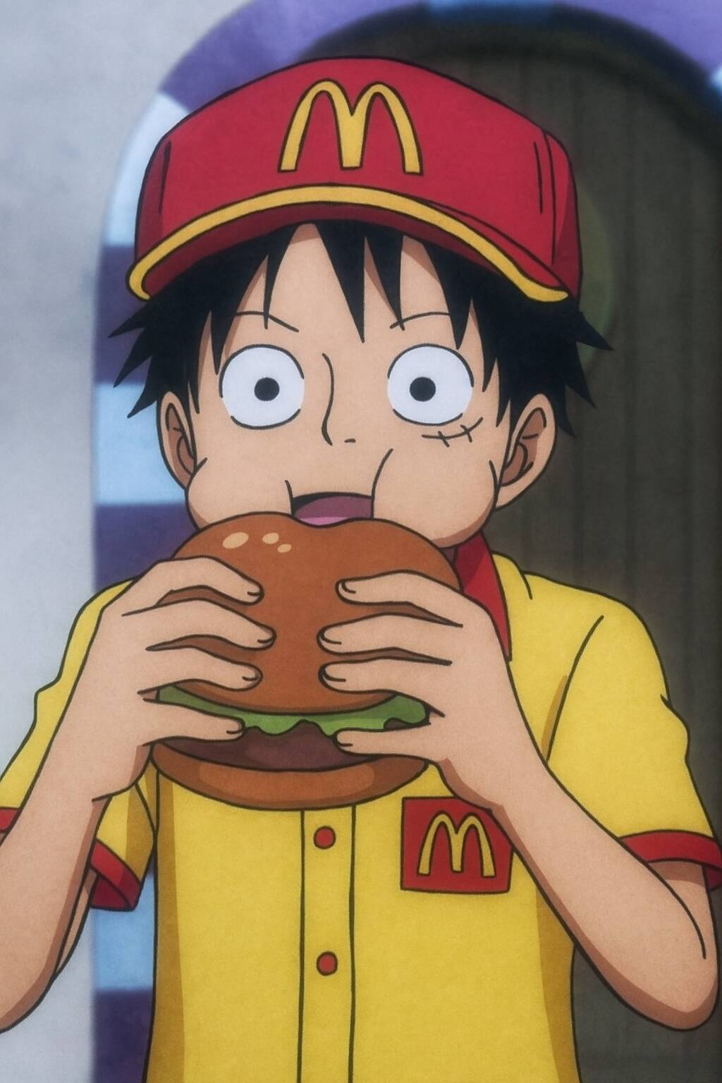 One Piece pfp Profile Picture Luffy Enjoying a Burger
