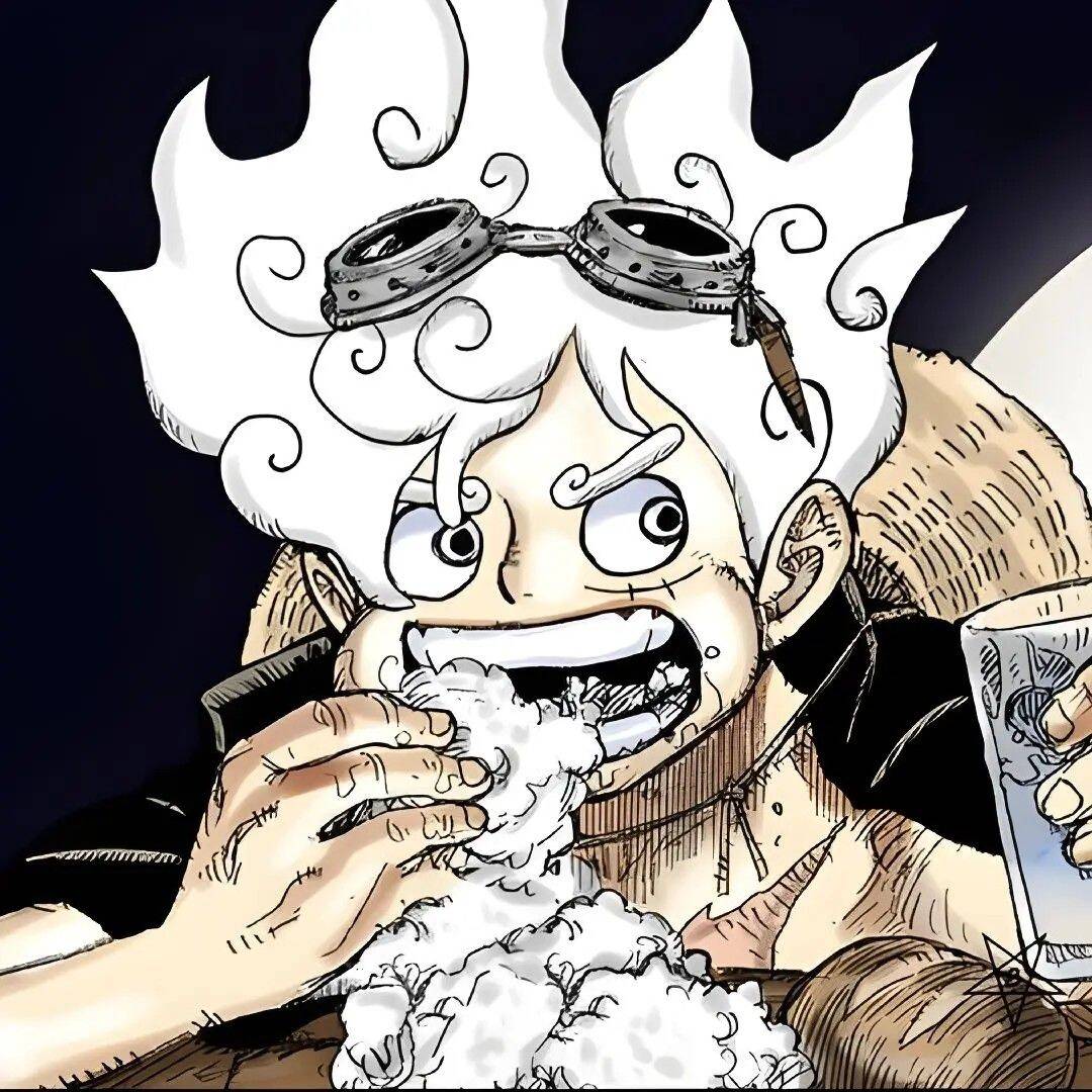 One Piece pfp Profile Picture Luffy Eating with a Smile