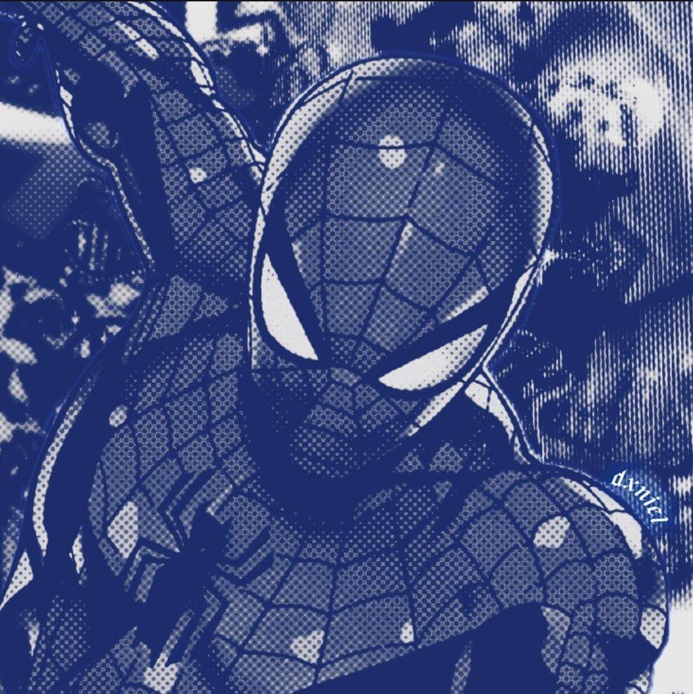 Spider Man pfp Profile Picture in Blue Comic Style