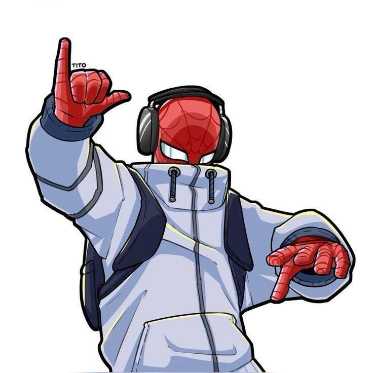 Spider Man pfp Profile Picture with Headphones and Hoodie