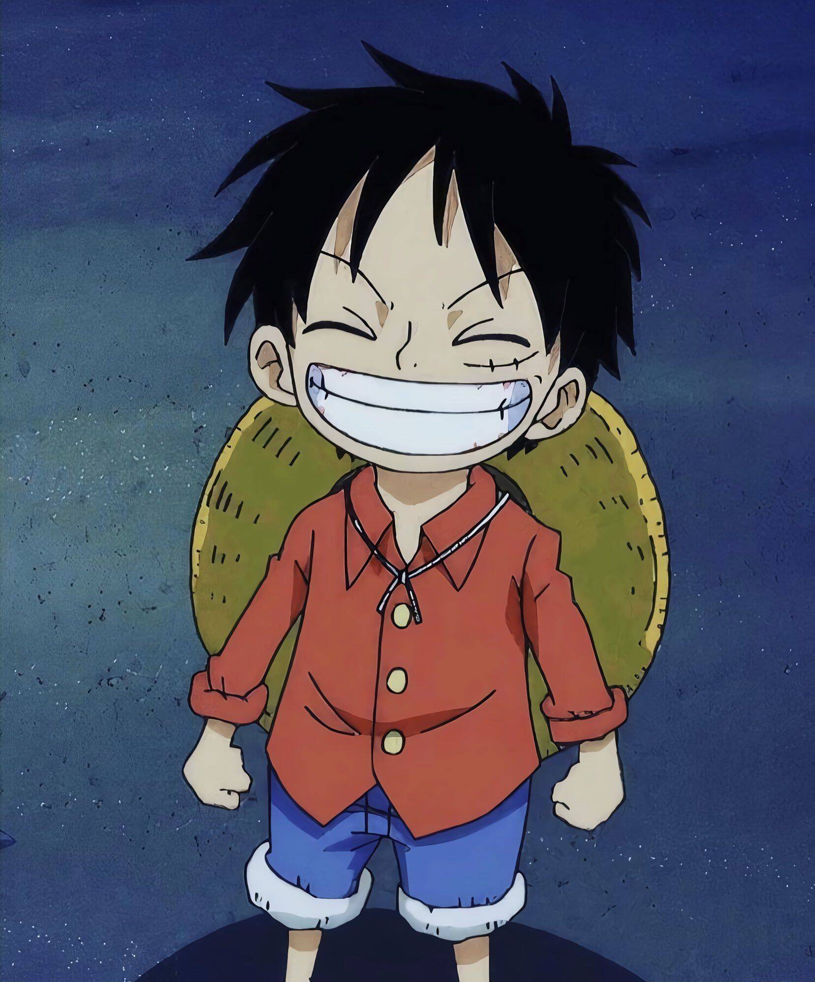 One Piece pfp Profile Picture Happy Young Luffy with Straw Hat