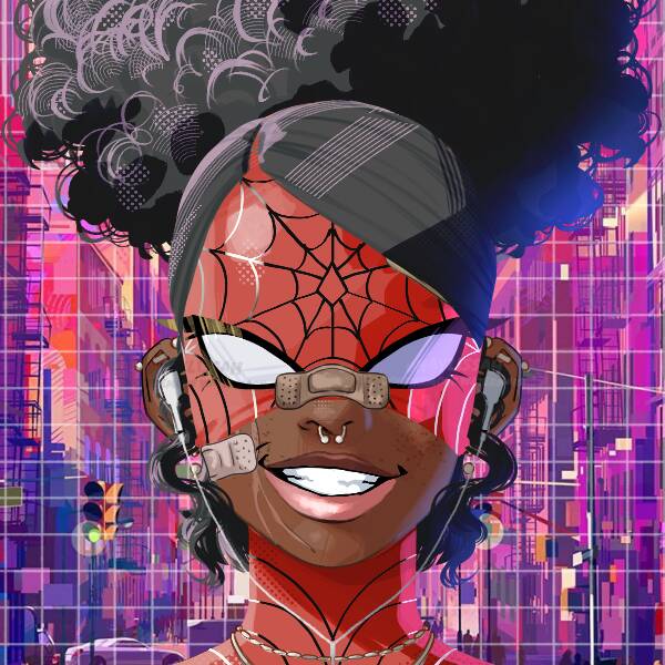 Spider Man pfp Profile Picture with Stylish Headphones and Urban Background