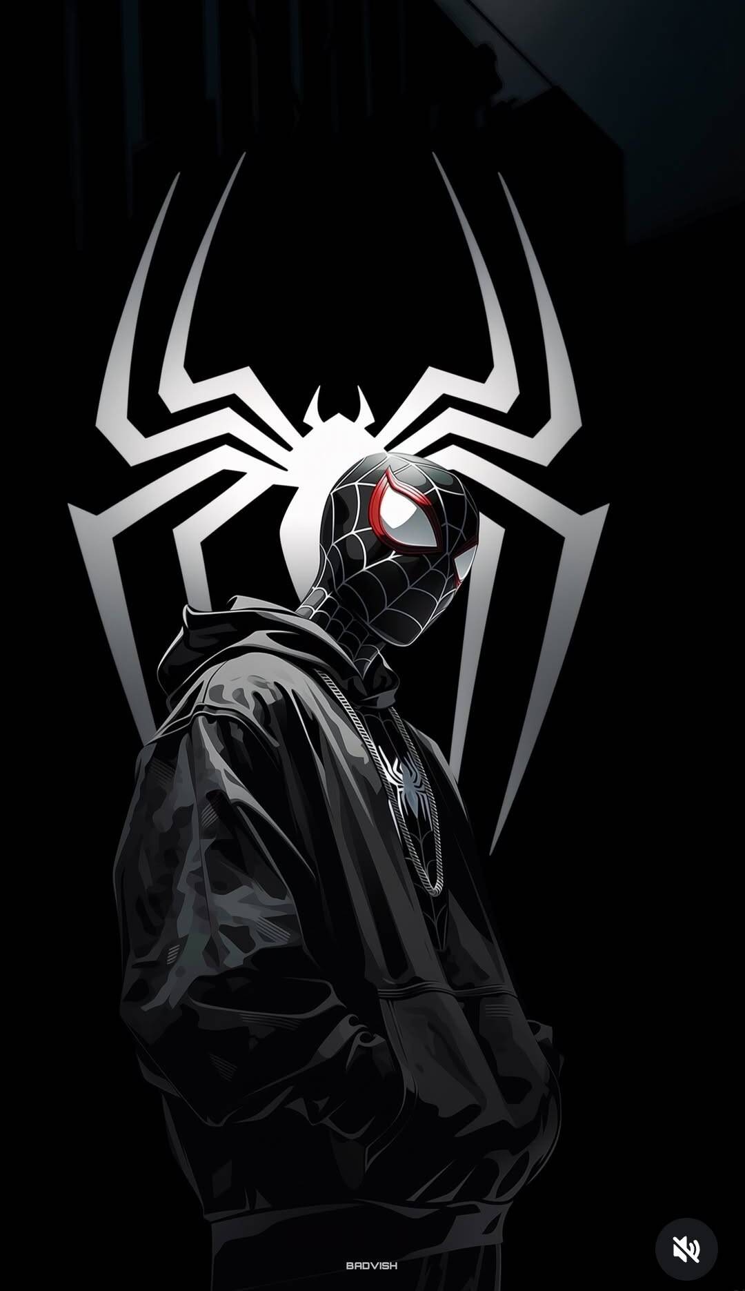 Spider Man pfp Profile Picture of Miles Morales in Dark Hoodie