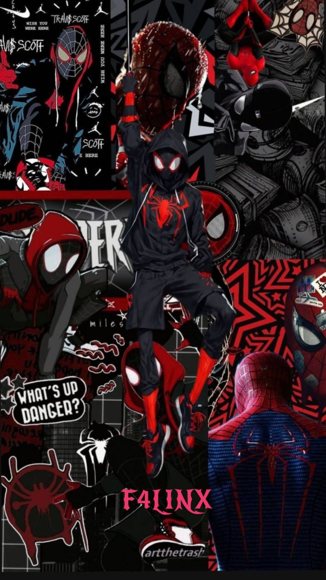 Spiderman pfp Profile Picture Featuring Miles Morales in Dynamic Action Pose
