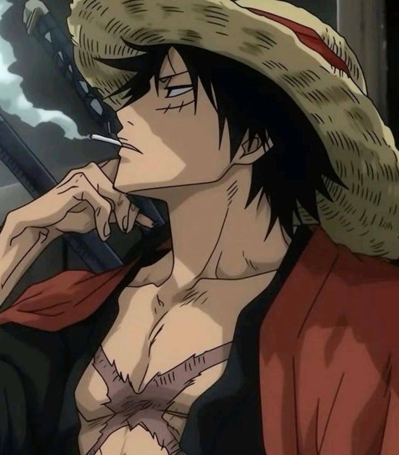 Luffy pfp Profile Picture Cool Straw Hat Thoughtful Pose