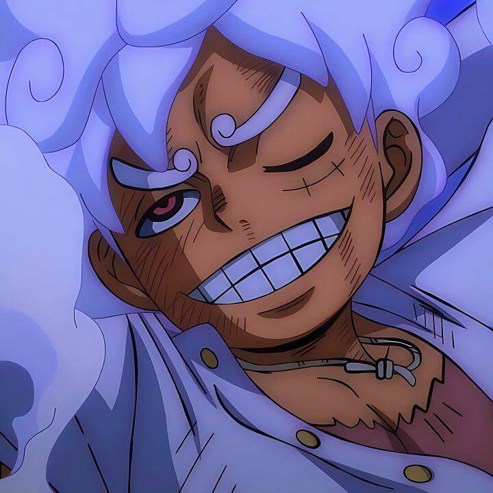 Luffy pfp Profile Picture Gear 5 White Hair Smiling