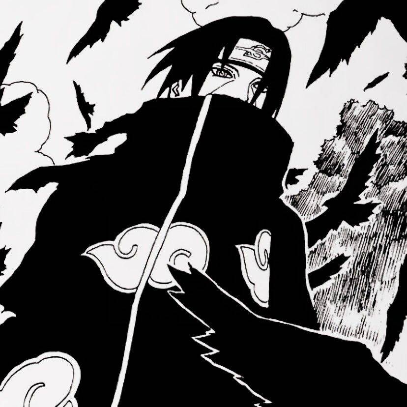 Itachi Uchiha pfp Profile Picture Black and White Aesthetic