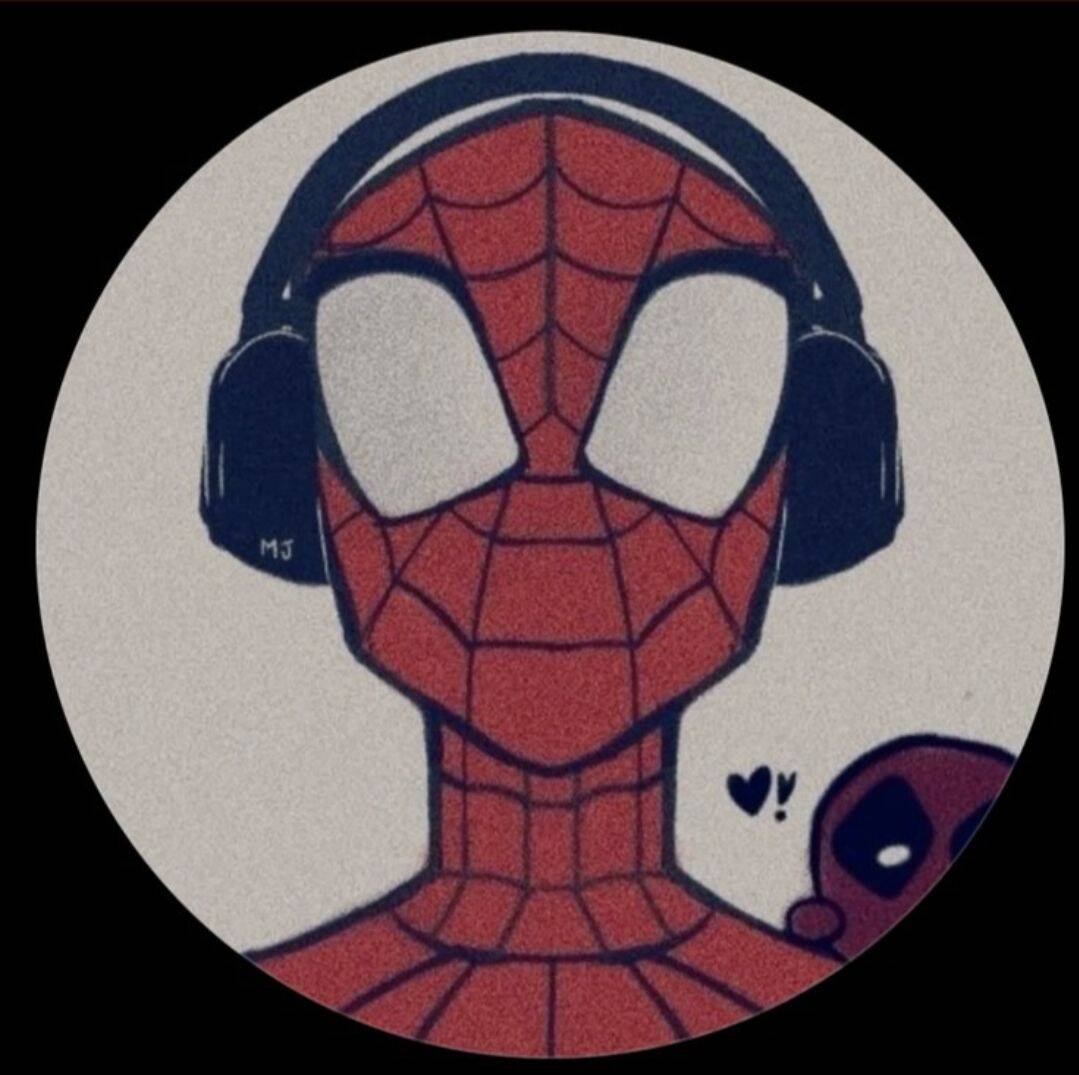 Spiderman pfp Profile Picture with Headphones and Deadpool