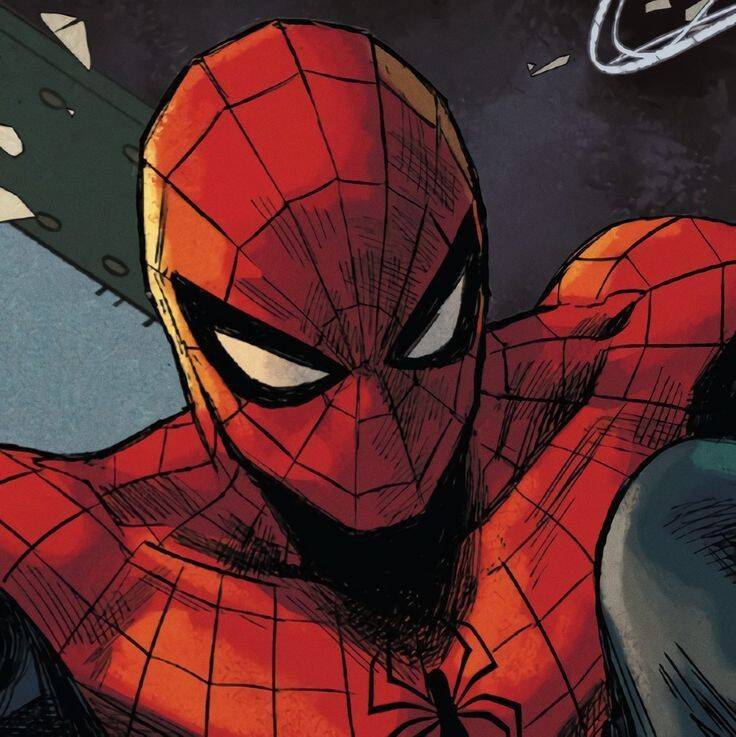 Spiderman pfp Profile Picture in Action Pose with Web Slinging
