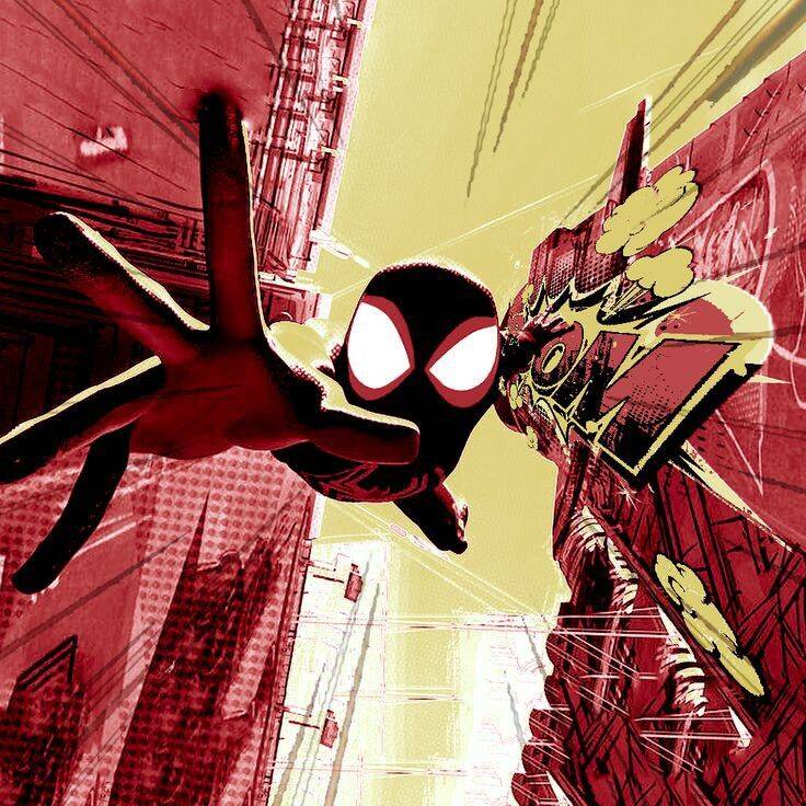 Spiderman pfp Profile Picture Swinging Through the City in Bold Colors
