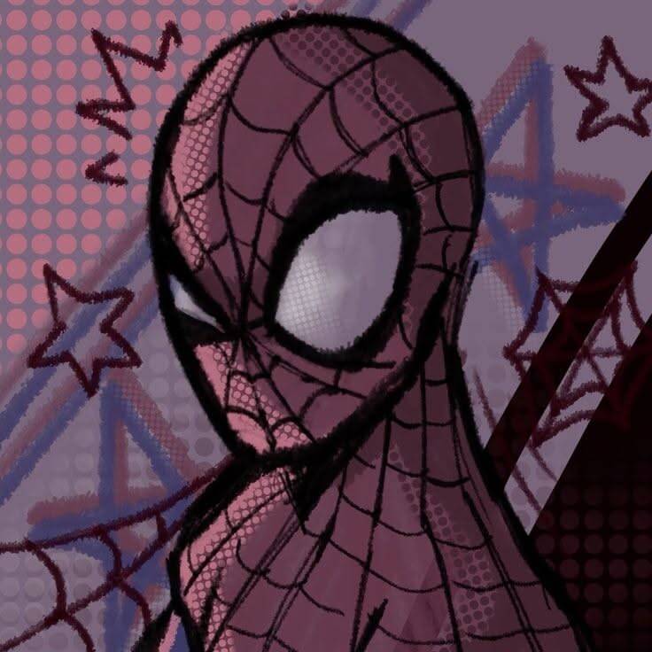Spiderman pfp Profile Picture with Web Background and Bold Colors