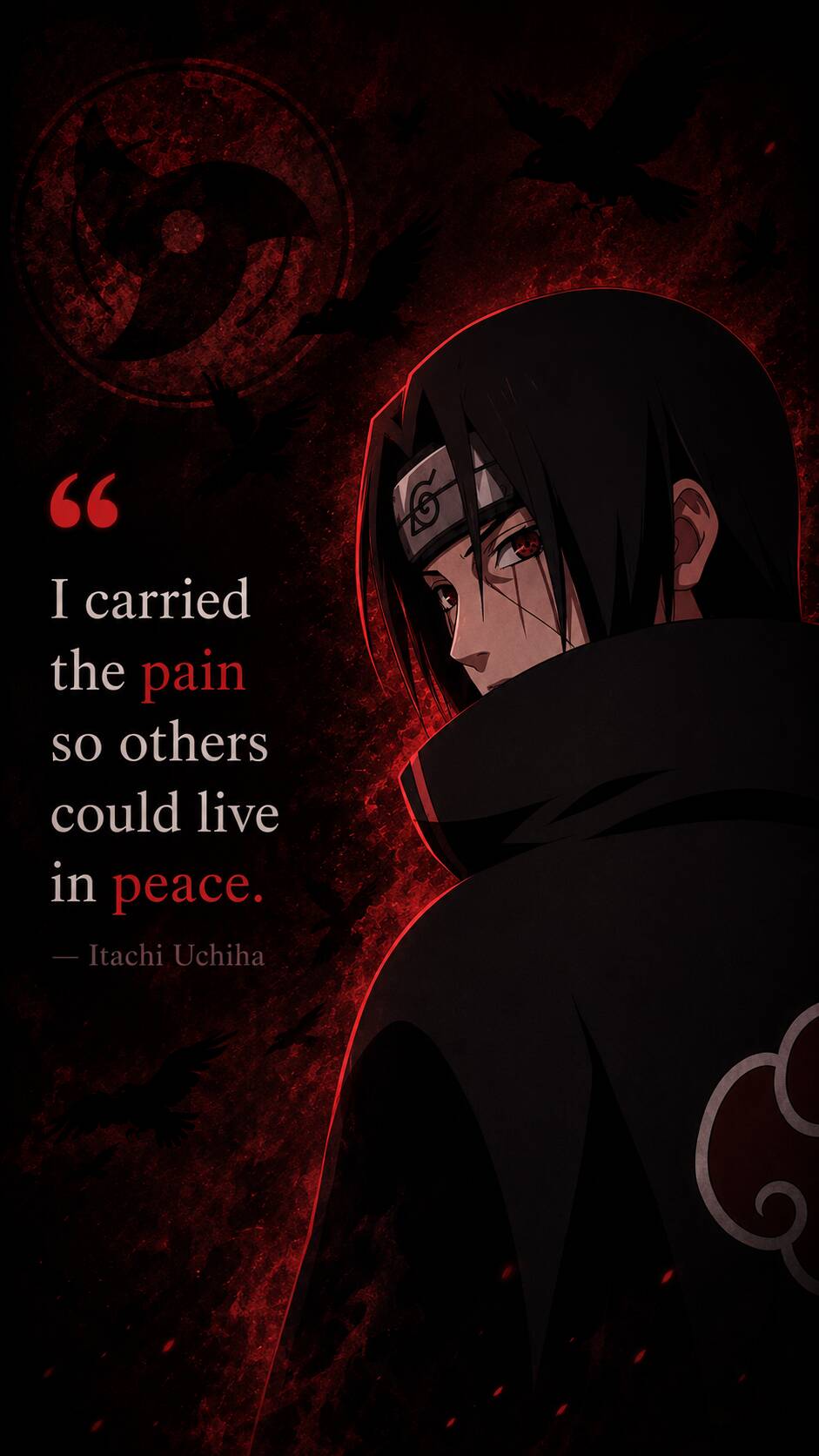 Itachi Uchiha pfp Profile Picture Dark Aesthetic Quote