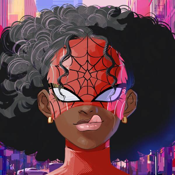 Spiderman pfp Profile Picture with Afro and Spider Mask