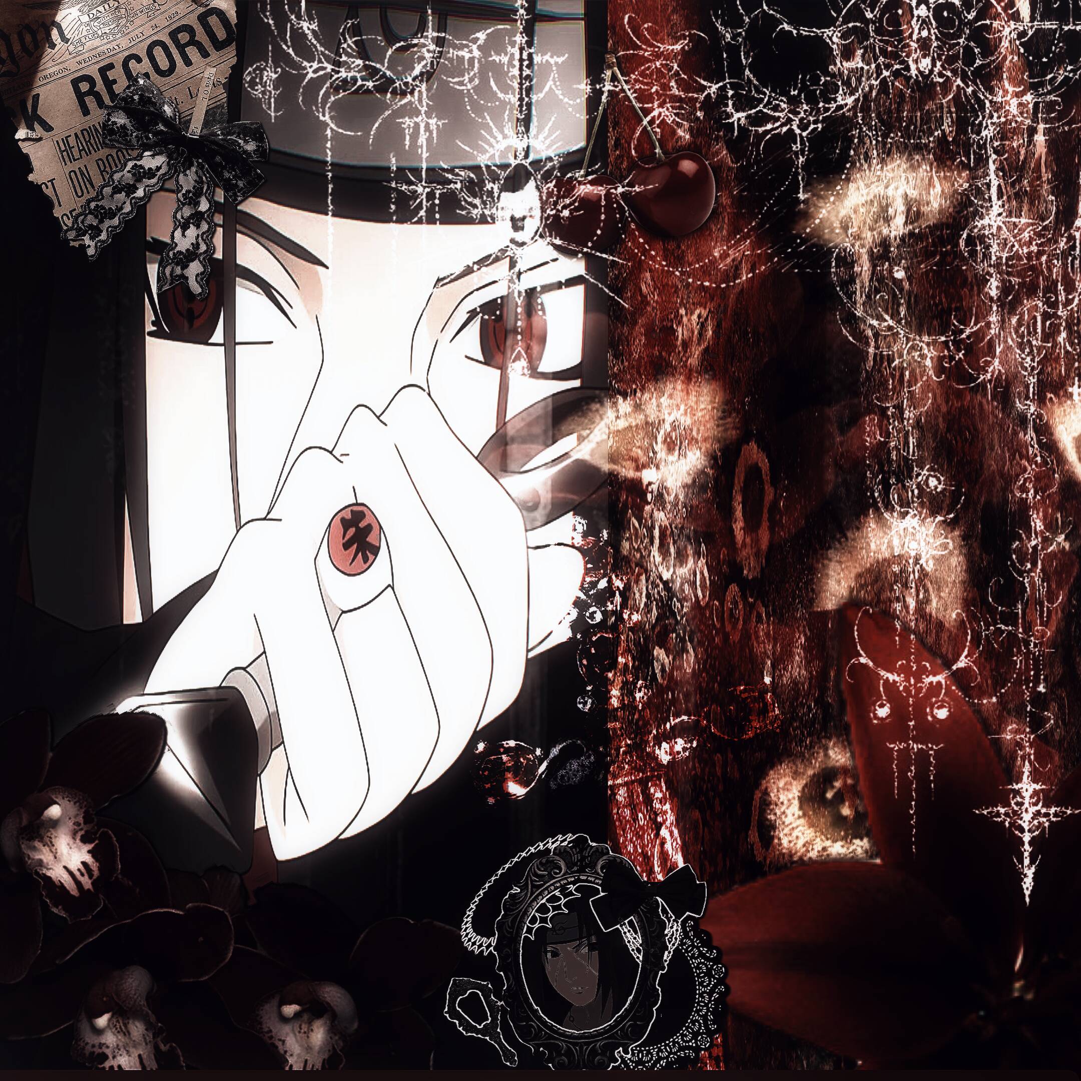 Itachi Uchiha pfp Profile Picture Dark Aesthetic with Sharingan