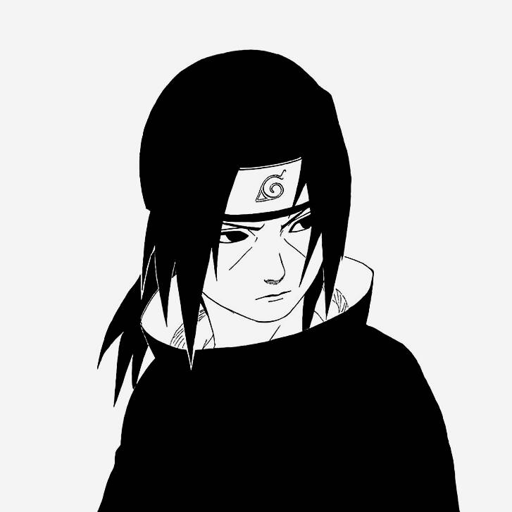 Itachi Uchiha pfp Profile Picture Minimalist Black and White