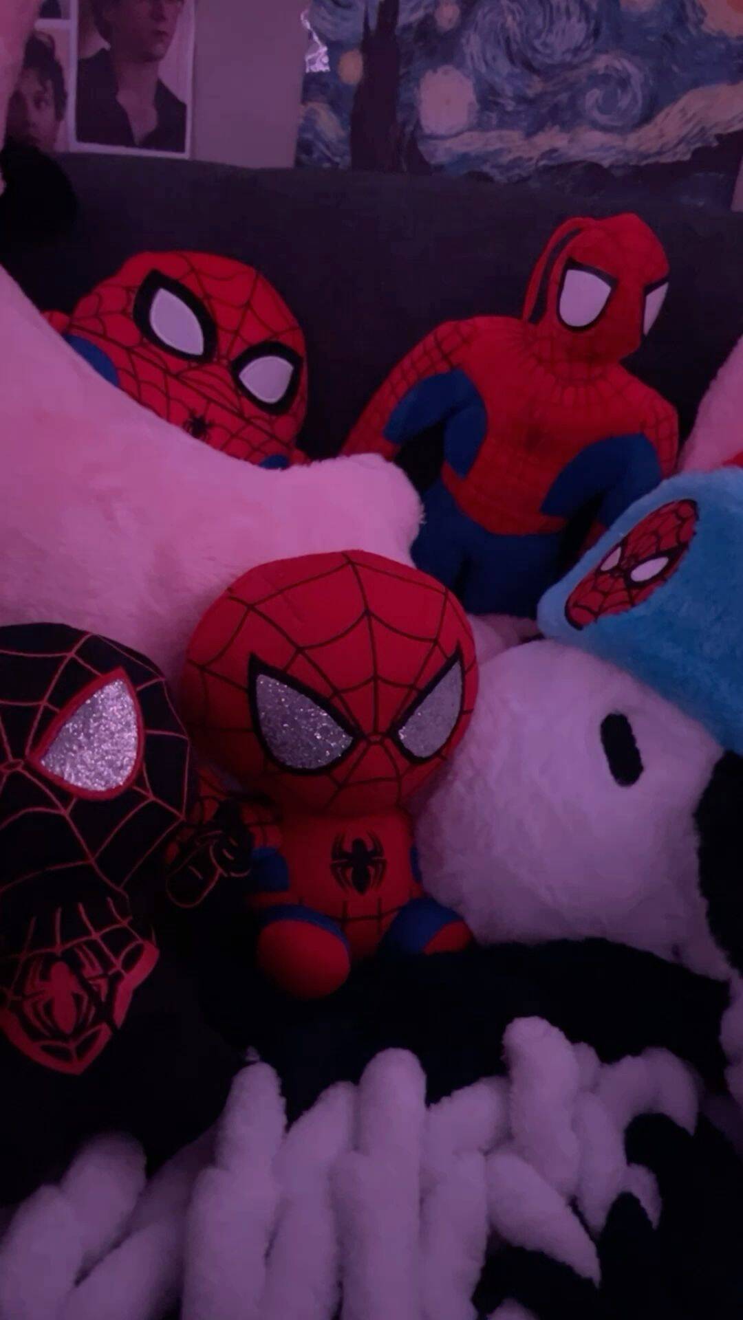 Spiderman pfp Profile Picture with Plush Toys and Cozy Vibes