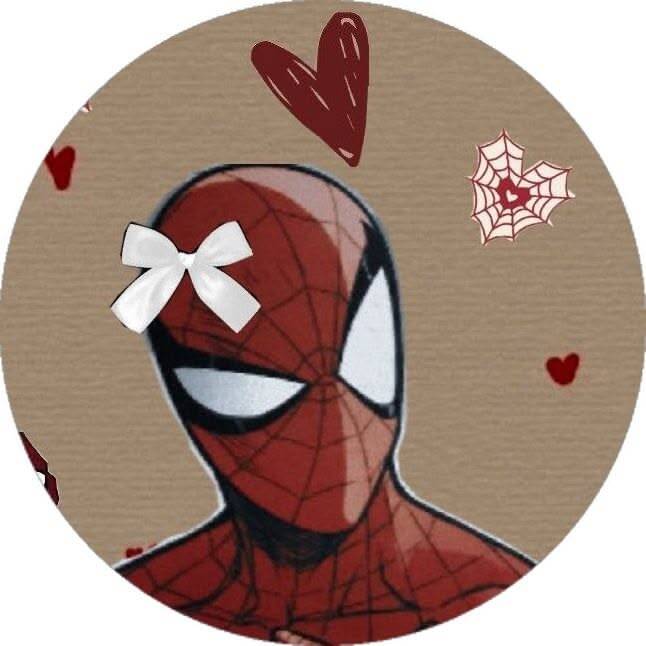 Cute Aesthetic Spiderman pfp Profile Picture with Hearts and Bows