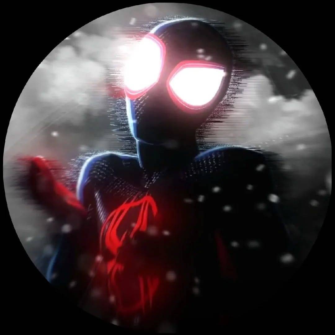 Spiderman pfp Profile Picture with Glowing Eyes and Dark Background