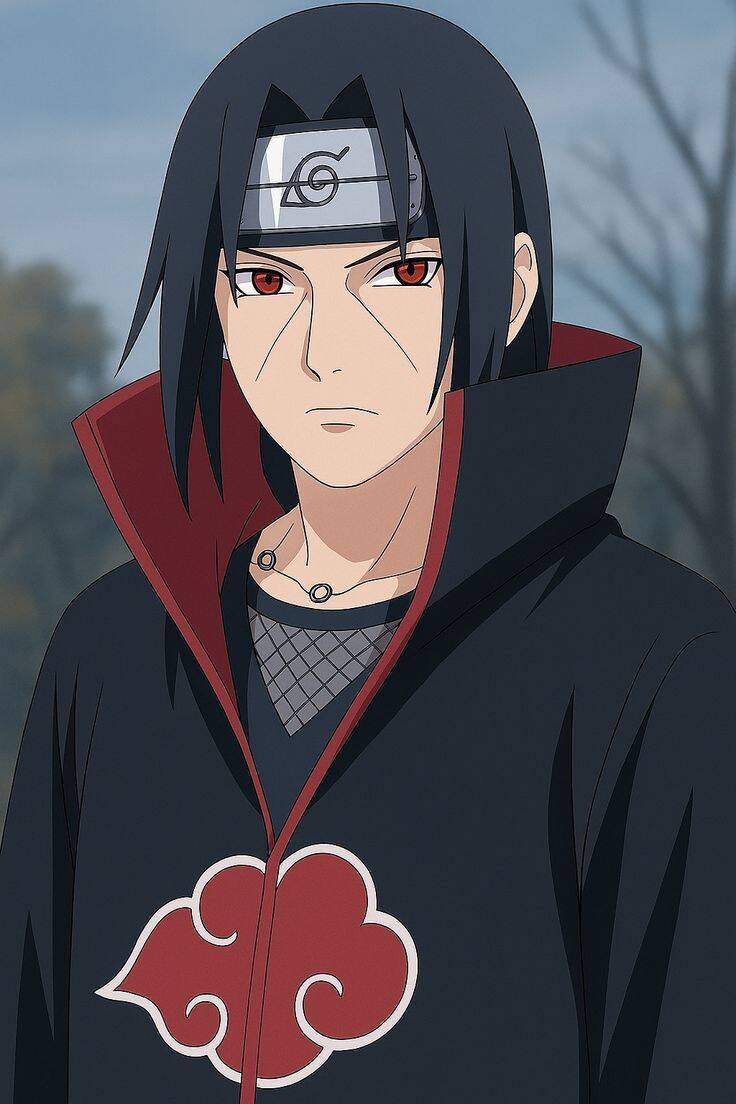 Itachi Uchiha pfp Profile Picture Akatsuki Cloak Red Eyes