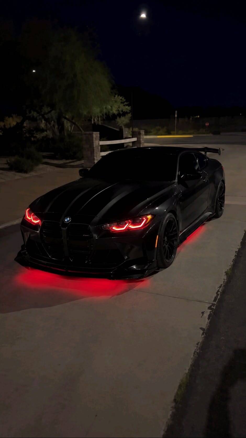 BMW M4 Black with Red Underglow Car pfp Profile Picture