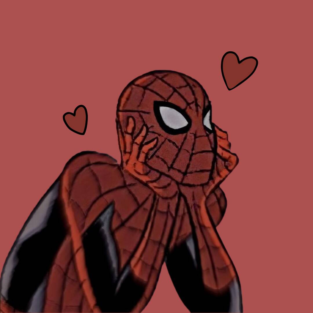 Cute Aesthetic Spiderman pfp Profile Picture with Hearts