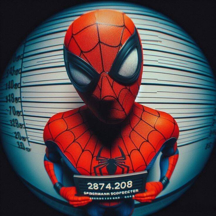 Spiderman pfp Profile Picture in Mugshot Style