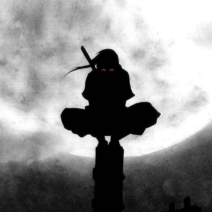 Itachi Uchiha pfp Profile Picture Silhouette with Red Eyes