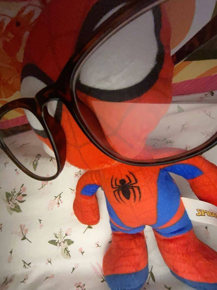 Spiderman pfp Profile Picture with Glasses and Plush Toy