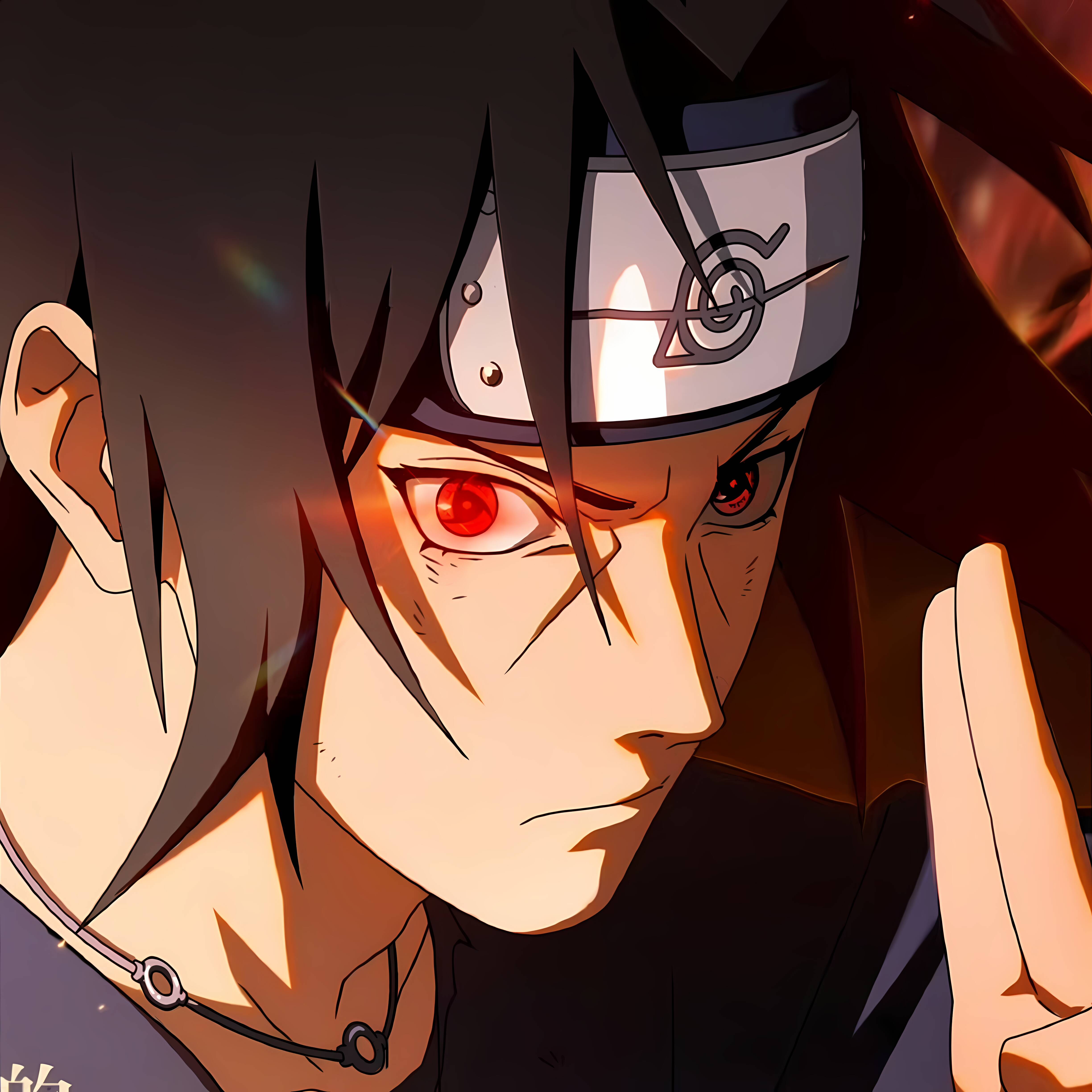 Itachi Uchiha pfp Profile Picture Intense Sharingan Gaze
