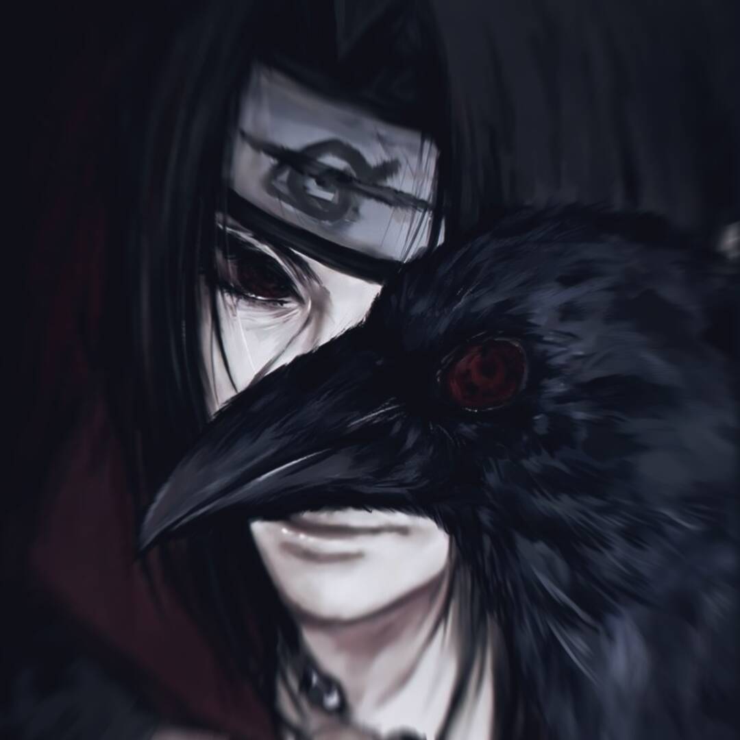 Itachi Uchiha pfp Profile Picture with Crow