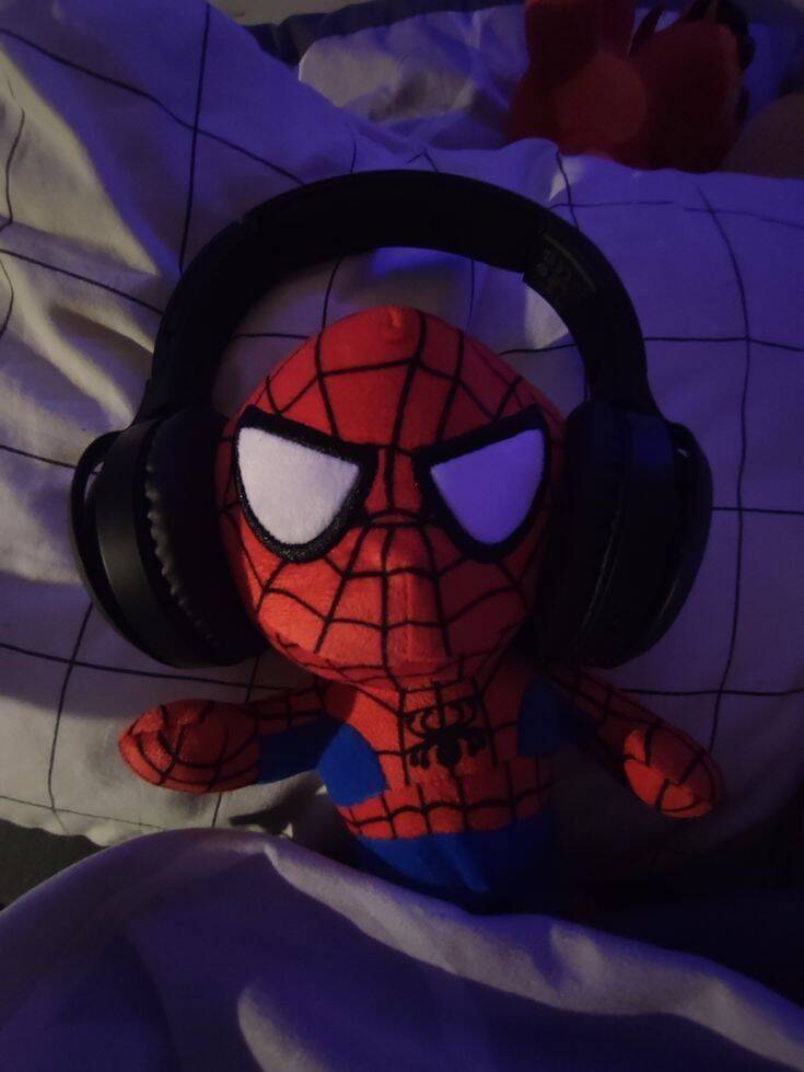 Spiderman pfp Profile Picture with Headphones Plush Toy