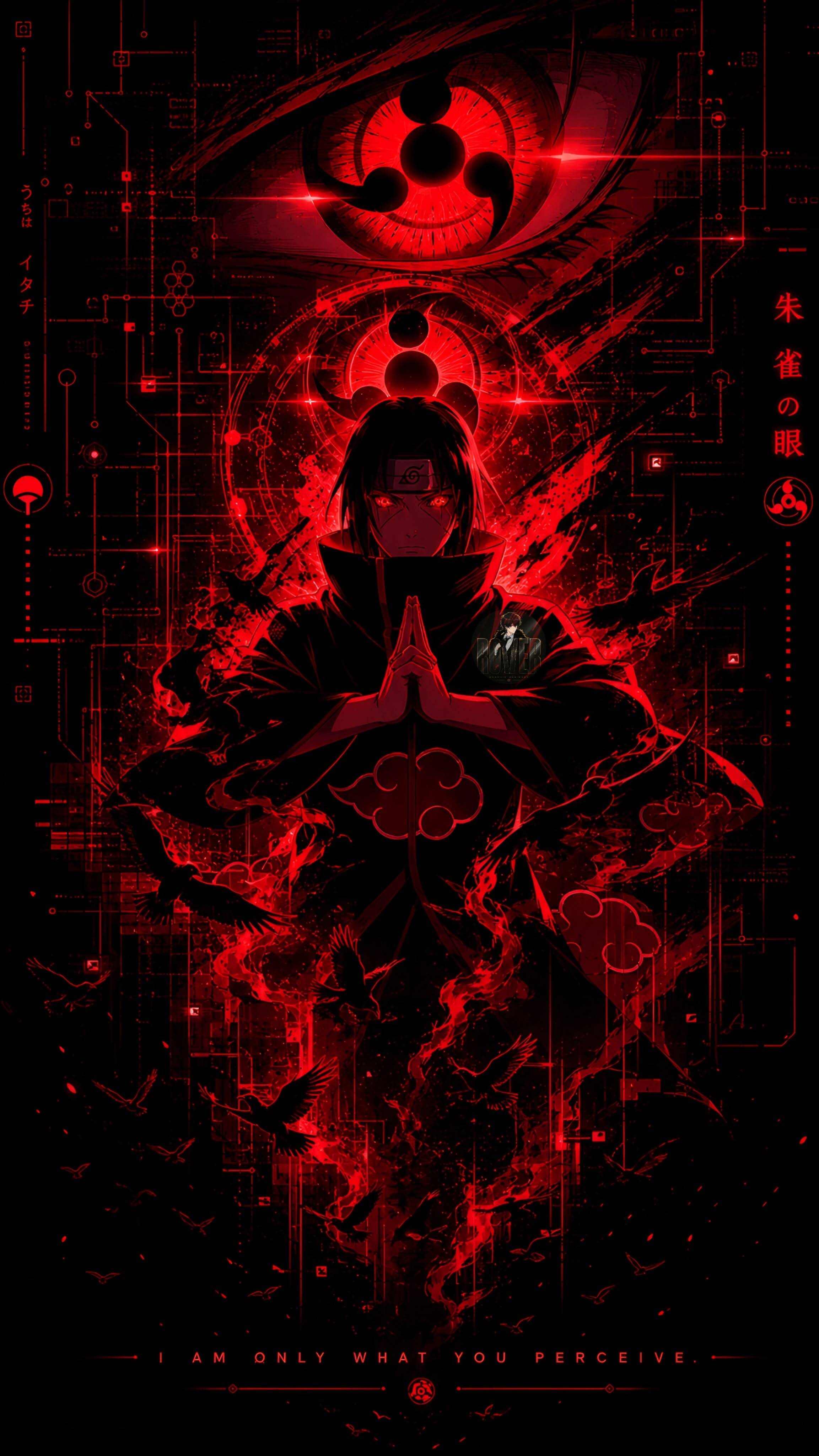 Itachi Uchiha pfp Profile Picture Red Aesthetic with Sharingan