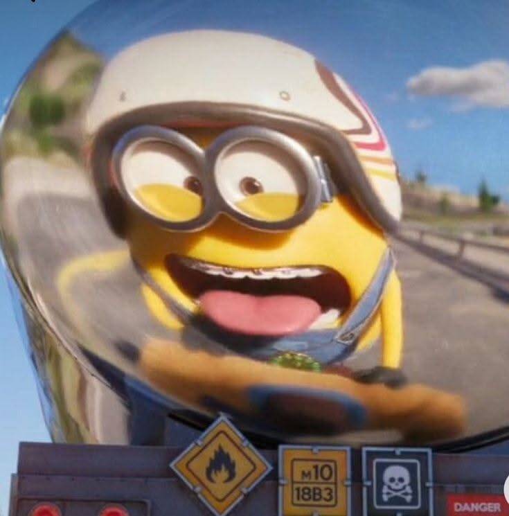 Minion pfp Profile Picture Excited Minion on a Motorcycle