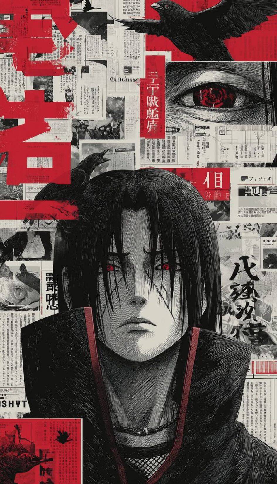 Itachi Uchiha pfp Profile Picture Dark Aesthetic with Crows