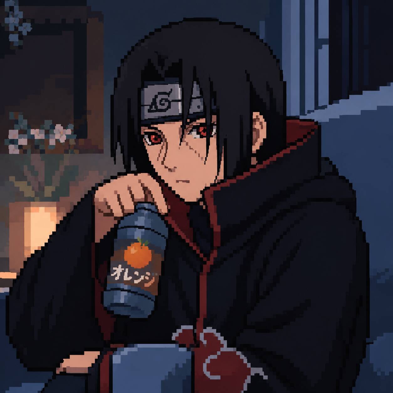 Itachi Uchiha pfp Profile Picture Pixel Art Style