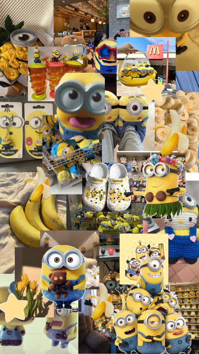 Minion pfp Profile Picture Fun Collage of Minions with Bananas and Merchandise