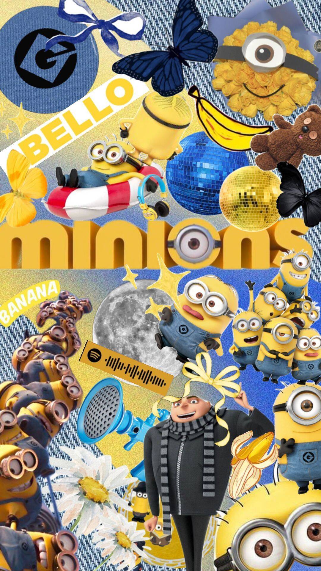Minion pfp Profile Picture Fun Collage of Minions with Banana and Teddy Bear